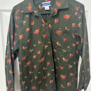 Vintage 90’s Pendleton Green Floral Women’s Shirt
